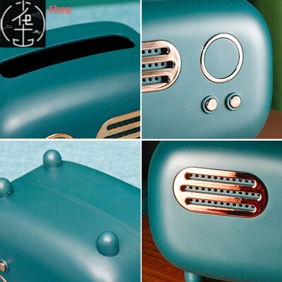 Retro Radio Model Tissue Box Desktop Paper Holder Vintage Di