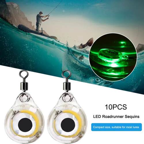 10pcs LED Attracting Fish Light Mini Deep Drop Underwater Ey