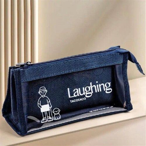 Multi Layer Canvas Transparent Pencil Case Zipper Japanese