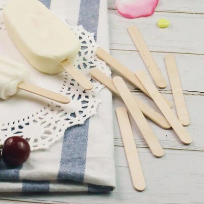 100pcs Natural Wooden Ice Cream Popsicle Sticks Wood Stick I