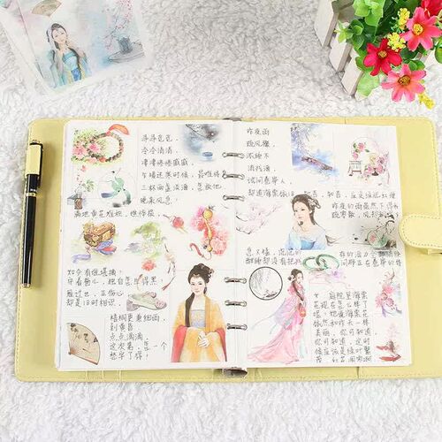 _beautiful ancient costume decoration notebook retro hand ac