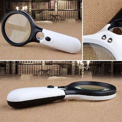 LED Light Handheld Magnifying Glass Magnifier Observation