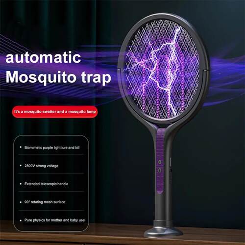 Electric Mosquito Swatter 2-in-1 Retractable Home Electric M