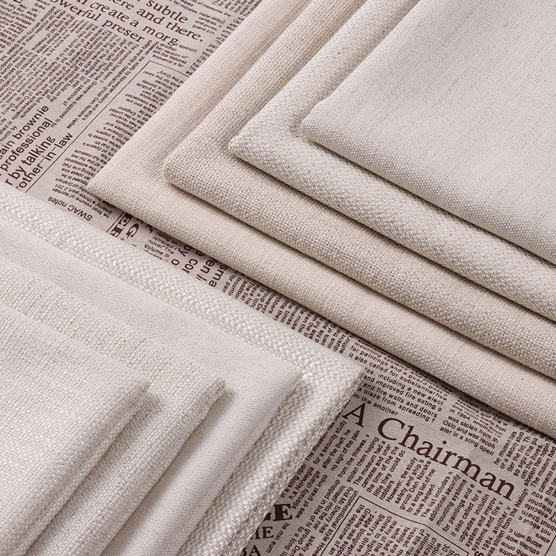 38高端加厚棉麻沙发布料细粗麻面料定制红木沙发坐垫定制靠背套罩