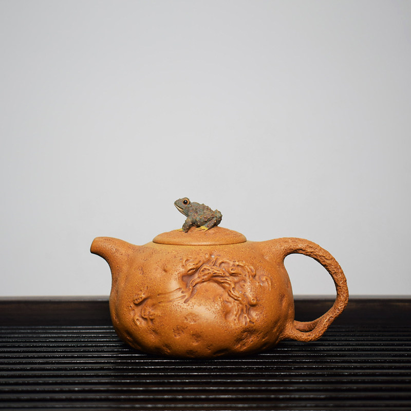 名家陈真精品紫砂壶泡茶壶 全手工段泥蛙鸣富贵壶 供春壶 树瘿壶