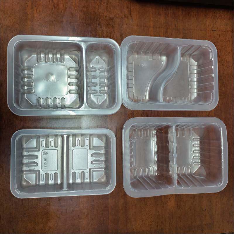 两格2级014食品PP保性AOM鲜盒一次外卖打包盒长方形塑料调气锁鲜