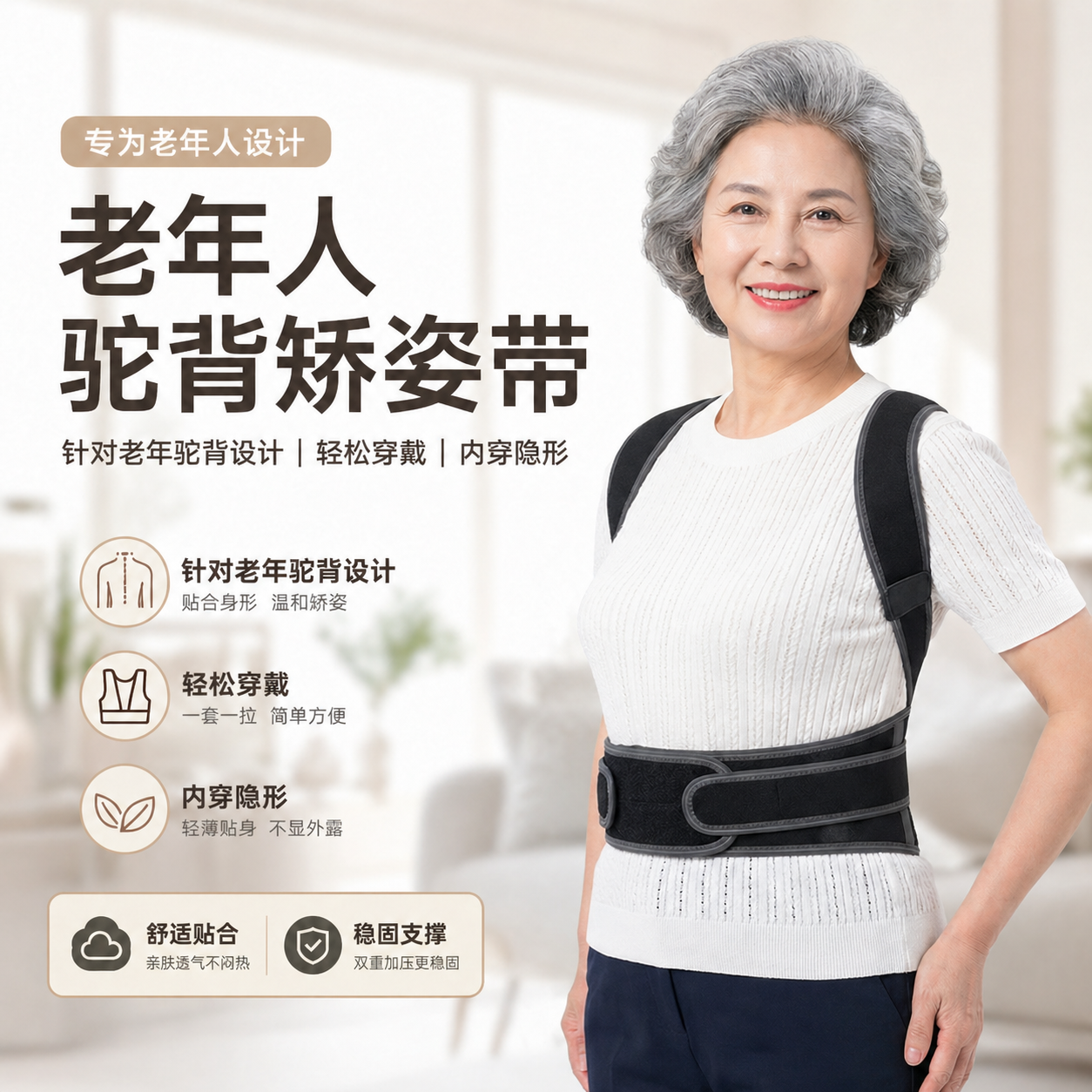 送爸妈驼背背部佳成人矫正带老年人专用驼背矫正器正品官方旗舰店