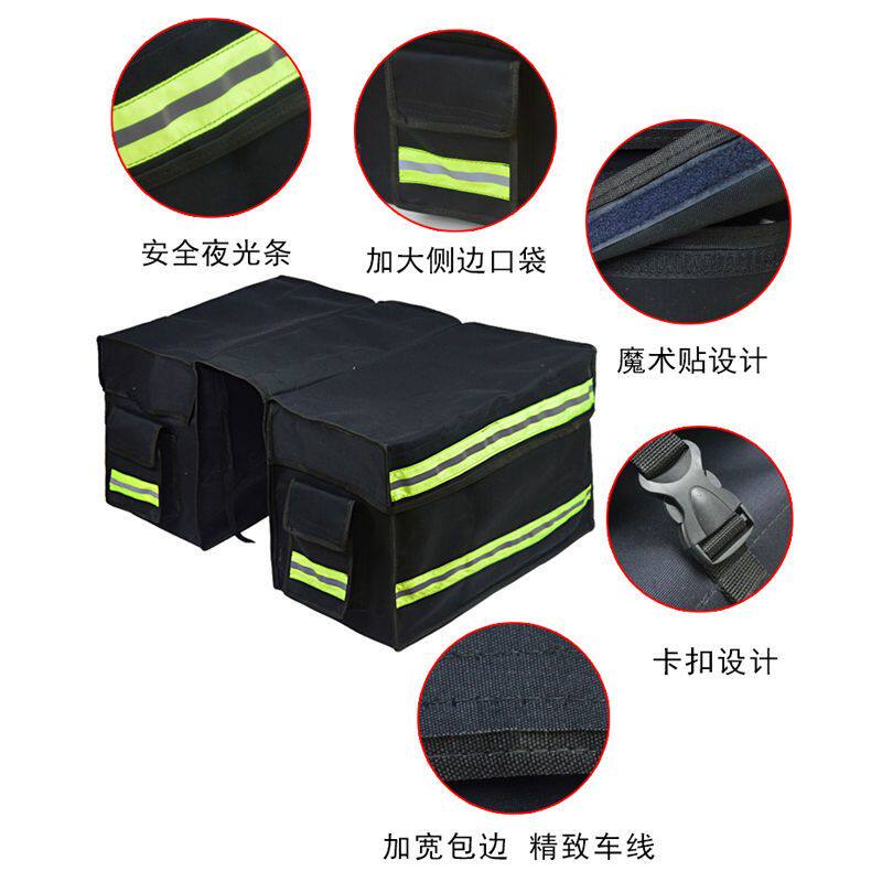 加大加厚帆布摩托车驮包两侧工具包防水电动挂包骑士鞍座包尾包