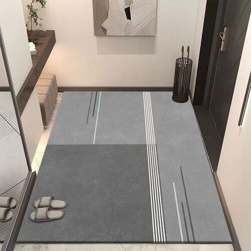 灰色硅藻泥入户地垫门口吸水防滑进门垫玄关满铺耐脏家用门口地垫