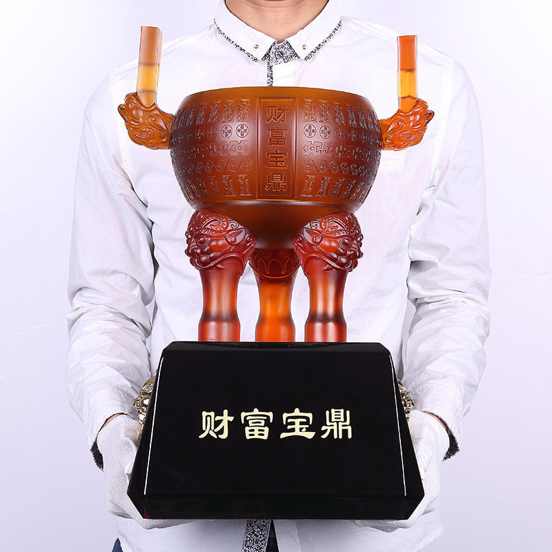慈风阁吉祥琉璃聚宝盆摆件财富宝鼎家居酒柜办公室装饰品商务礼品,家居饰品,装饰摆件,淘宝优惠券,粉丝福利购,淘宝优惠卷