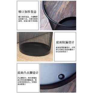 不锈钢铁丝家用无盖小圆垃圾桶铁纸篓筐小大号铁丝网无盖纸篓