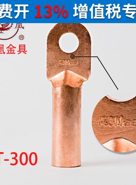 正品凤凰酸洗堵油铜接头 DT-300MM2 平方铜鼻子 铜线耳 【国标】