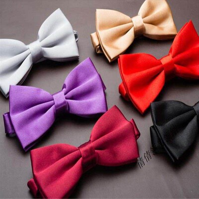 Dress Bow Tie Business Gentleman Bow Tie Mens Solid Color B
