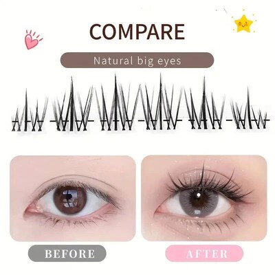 120 clusters of sectioned natural curling false eyelashes, 1
