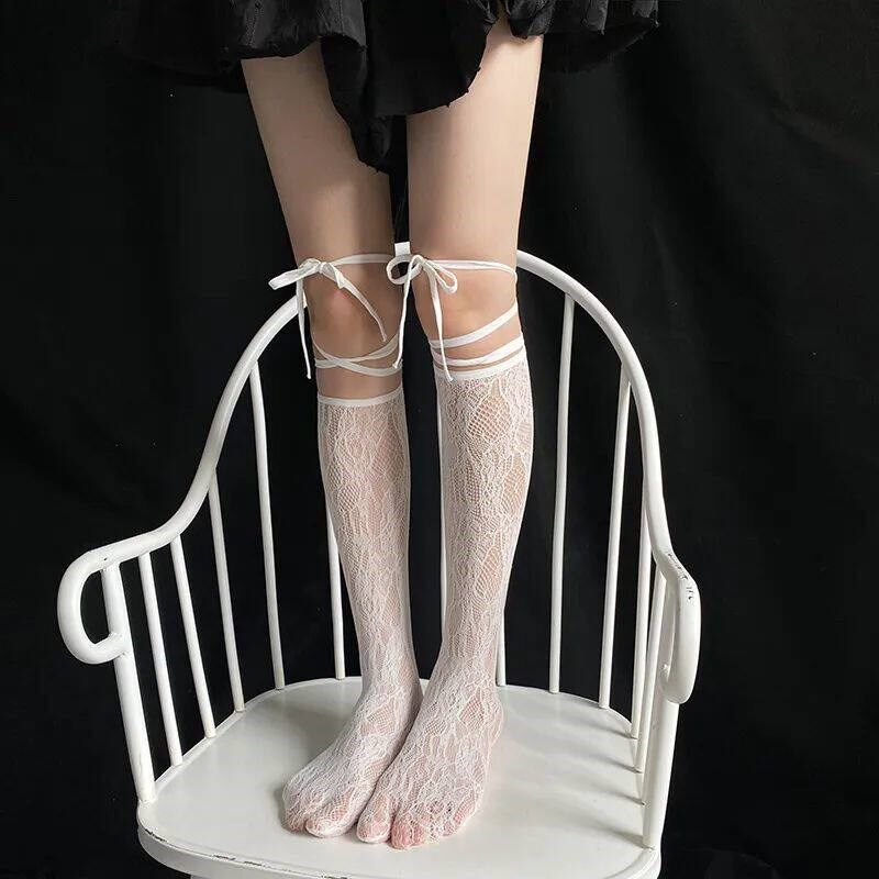 Sreet Split Toe Socks Strappy Lace Fishnet Stockings Cool JK