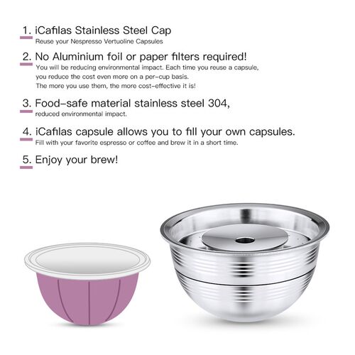 RECAFIMIL Reusable Capsule For Nespresso Vertuo Next Coffee
