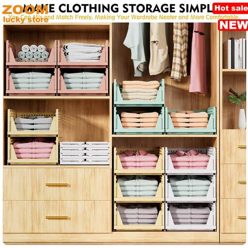 Stackable Closet Storage Basket Foldable Organizer cabinet