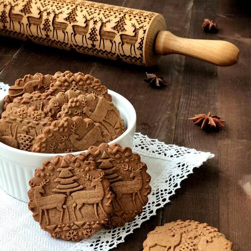 Wooden Christmas Ornaments  Cookie Stick Rolling