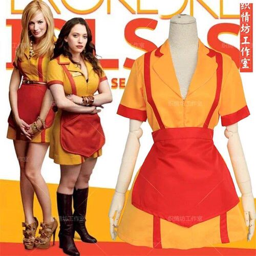 S M L XL  Broke Girls Cosplay Dress Costumes for Halloween