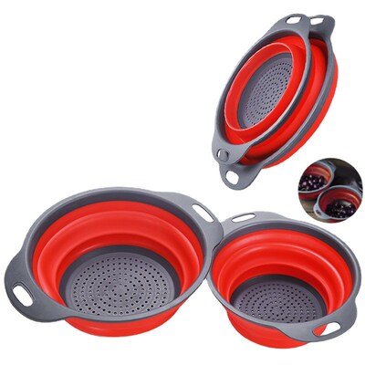 Kitchen Folding Drain Basket Fruit Vegetable Colander 沥水篮