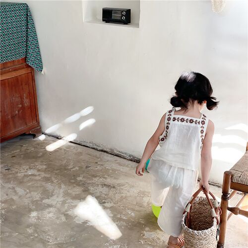 1643C Girls Clothes Sleeveless Suit 2023 Summer New Korean G