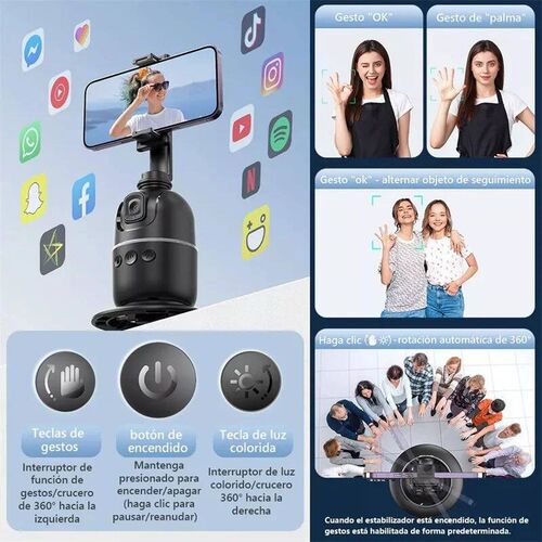 Roreta Multifunctional selfie stick with light anti shake sh