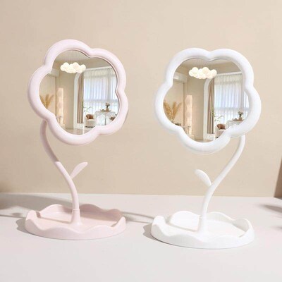 Desktop vanity mirror with a sunflower design, popular among