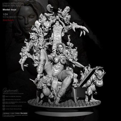 1/24 Resin model kits figure beauty colorless and self-assem