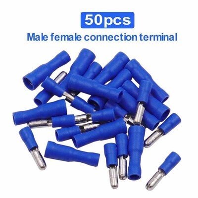 100PCS Blue Assorted Female + Male Bullet Butt Connector Ins