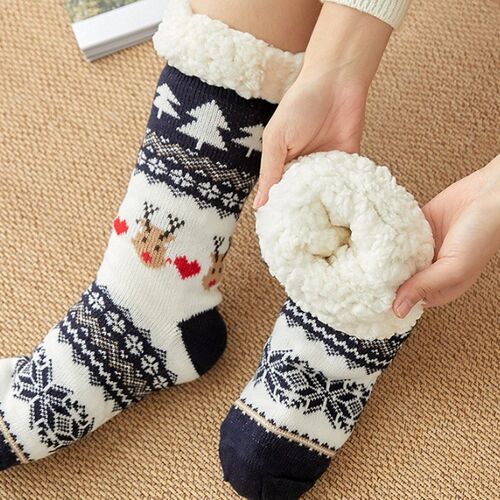 Home Slippers Women Winter Floor Shoes Christmas Elk Indoor
