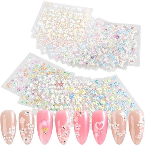 30 Pcs Colorful Flower Nail ers Set Small Sakura Daisy Cute