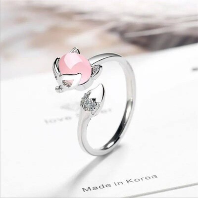 fuyo Korean Daisy Flower Elegant Opening Rings Women Adjusta