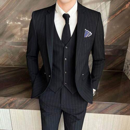 Groom Wedding High-grade Suit (suit + Vest + Trousers)