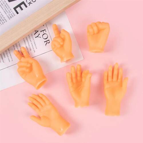 6pcs Funny Tiny Finger Hands Gesture Toys Teasing Cat Rubber