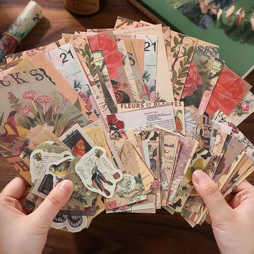 100 sheet Creative Scrapbook Vintage Materials Paper Combo K