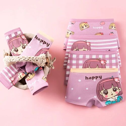 4 Pcs/Lot Girls Soft Panties Kids Cotton Children Underwear