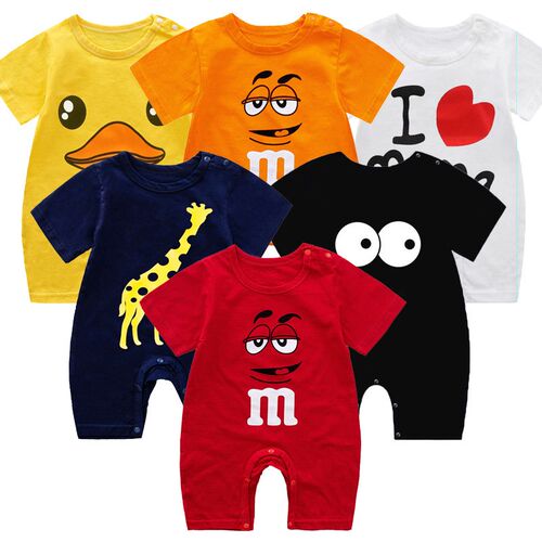 Newborn Baby Clothes Summer Short Sleeve Rompers Infant Boys