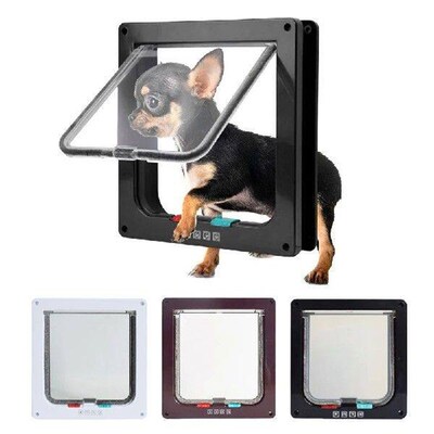 Transparent Thin Cat Door Cat Flap Door with 4 Way Security