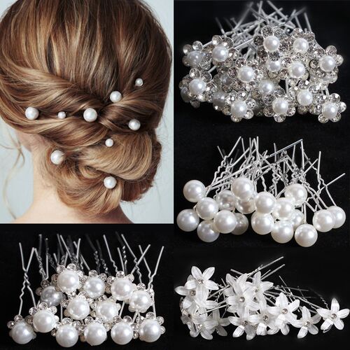 Silver Color Pearl Rhinestone Wedding Hair Combs Hair Access
