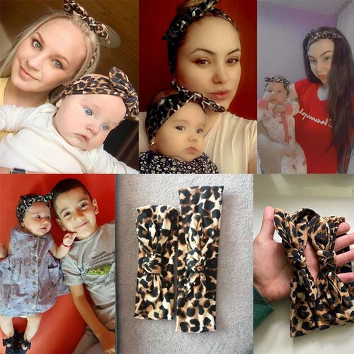 2Pcs Mother & Baby Children Turban Hair Band Accessories Bab
