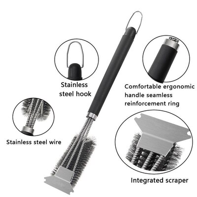 BBQ Grill Barbecue Kit Cleaning Brush Stainless Steel Kitche