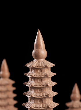 新款 塔摆件7层9层11层层木质桃木塔文昌塔大中小中式人物