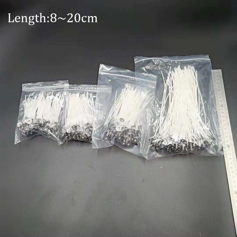 100Pcs/Set Low-Smoke Candle Wicks Cotton Core Waxed Wick 8/1 - 实物图