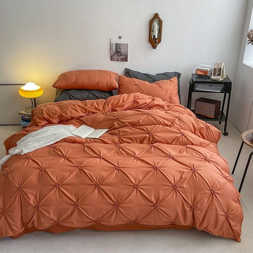 4pc bedsheet sets bed fitted sheet blanket duvet cover set