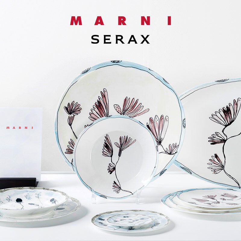 比利时Serax Marni餐具设计师款午夜花骨瓷碗盘套装家用西餐盘子