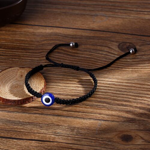 2PCS Blue Evil Eye Couple Bracelet Sets for Woman Men Charm