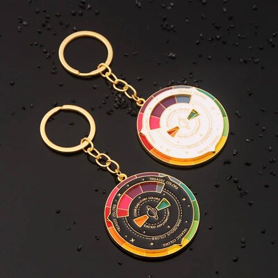Spinning Color Compass Enamel Keychain Novelty Rotatable Pal