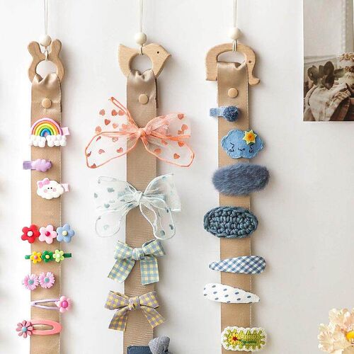 Children Girls Hair Bows Clips Storage Hanger Kids