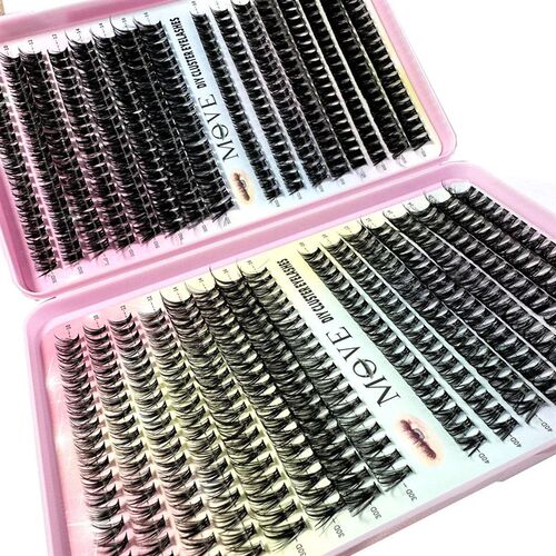 New 640 Cluster Lashes Kit 5D Fluffy Thick Eyelash Extension