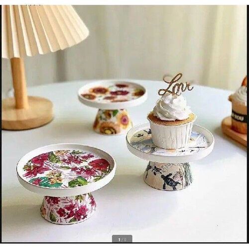 Ceramic Plate Dessert Cake Pan Tall Feet Fruit Plate
